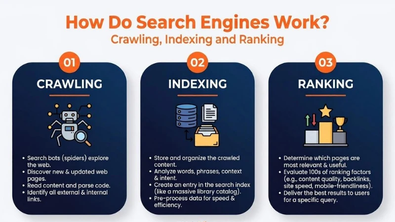 how do search engines work